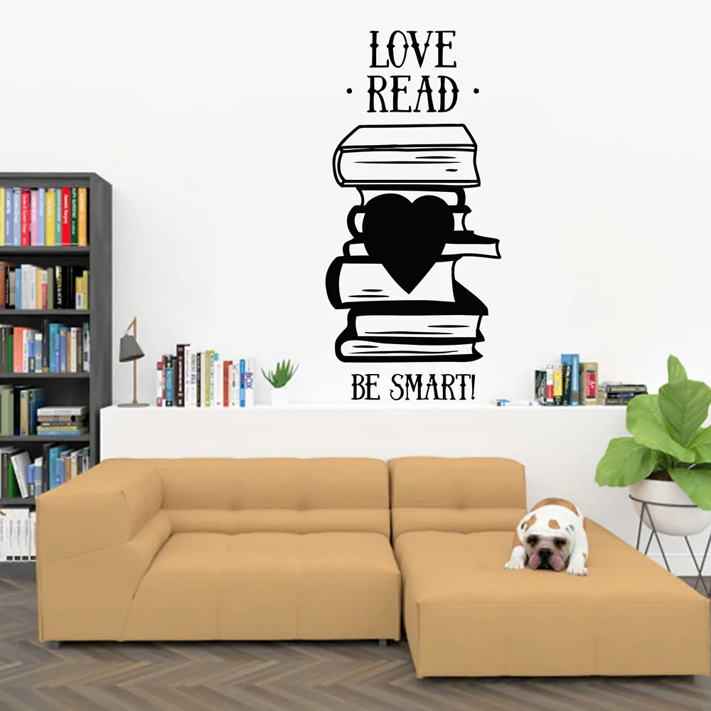 Wall Decal Love Read Be Smart Quotes Words Art Vinyl Window Stickers Reading Room Bookstore Study Interior Decor Wallpaper E006