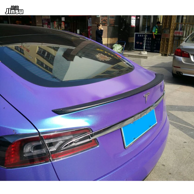 Задний спойлер из матового углеродного волокна для Tesla Model S 2014 2017 model спортивный