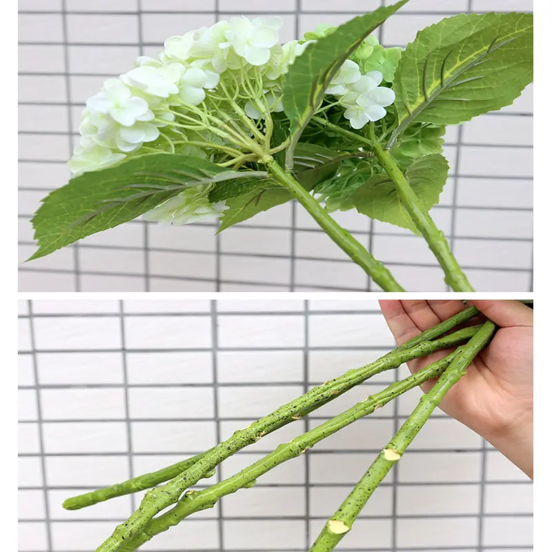 

Artificial Flower Single Branch 3D Hand Feel Moisturizing Hydrangea Simulation Flowers Wedding Home Indoor Decoration Fake Flore