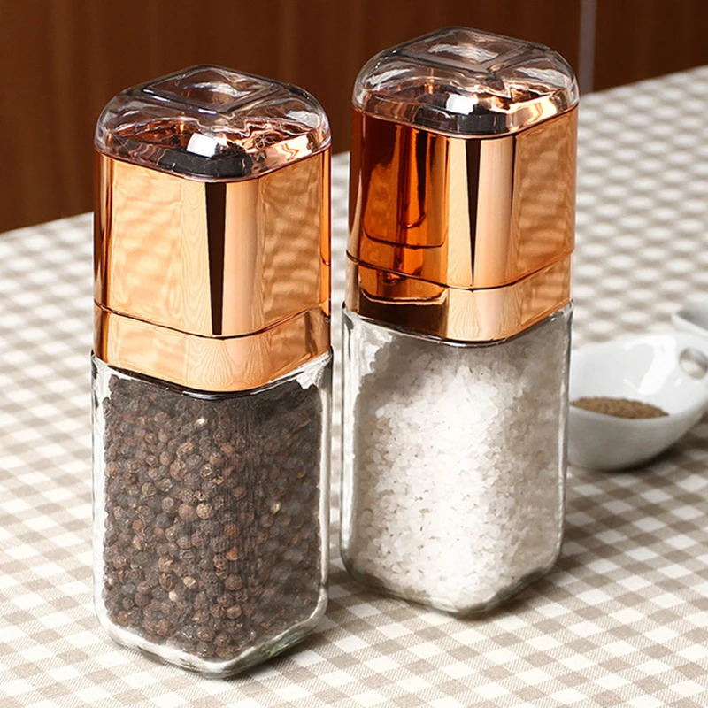 Портативная ручная мельница для соли и перца стеклянная бутылка емкость приправ