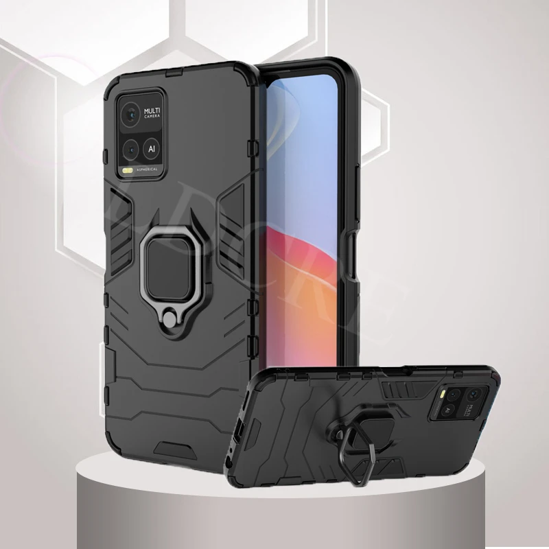 

Силиконовый ударопрочный чехол с кольцом на палец для Vivo Y21 Vivo Y21S Vivo Y33S