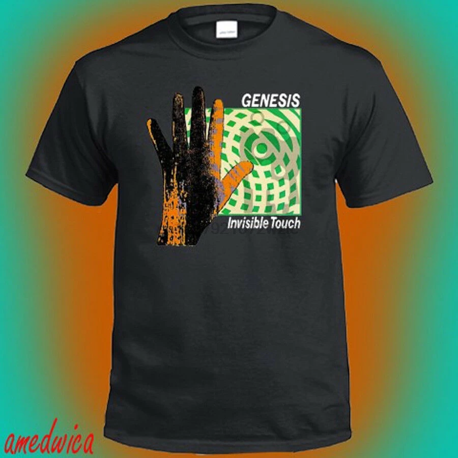 Мужская черная футболка Genesis Invisible Touch Rock Band Legend|Мужские футболки| |