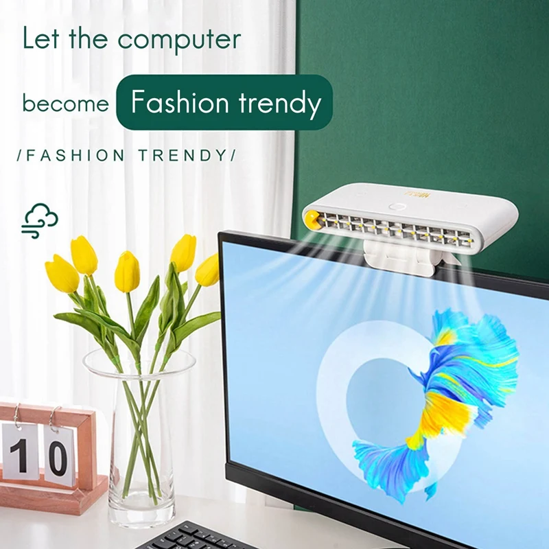 

Screen Fan USB Charging Creative Hanging Fan Mute Mini Desktop Fan for Office Bedroom Low Noise