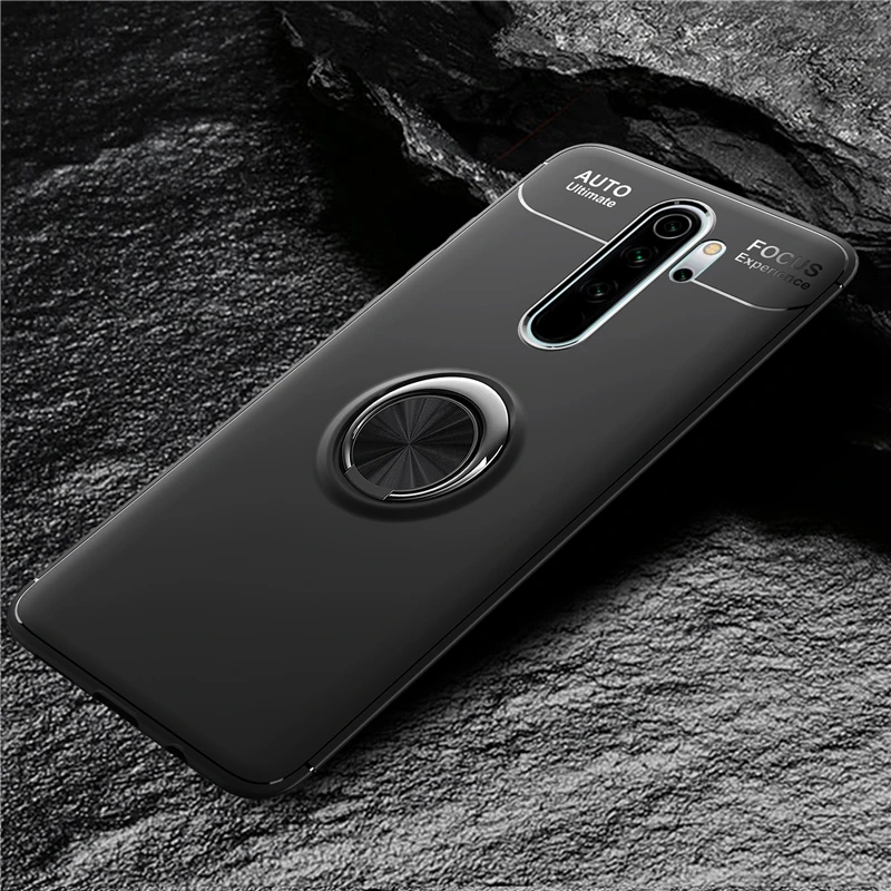 MAKAVO для Xiaomi Redmi Note 8 Pro Чехол-держатель с кольцом на палец Матовая Мягкая силиконовая задняя крышка для Xiomi Redmi Note 8 чехол для телефона