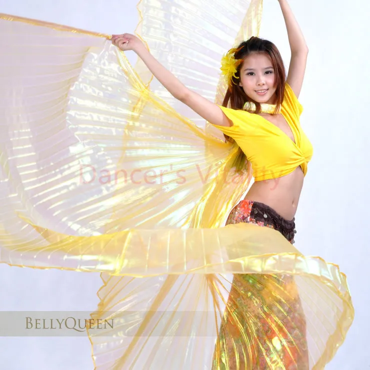9 Цветов Оптовая танец живота крыло Женщины Танец Живота Прозрачный Крыло