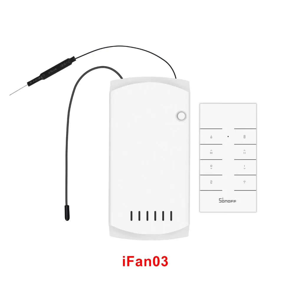 Itead Sonoff iFan03 433 мгц радиочастотный переключатель с дистанционным управлением скорость регулируемый Умный вентилятор переключатели WiFi поддерживает Google Home Alexa - Цвет: Sonoff iFan03 RM433