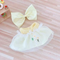 20cm baby doll clothes outfit plush white yarn little daisy veil toy dolls accessories for korea kpop exo idol dolls gift