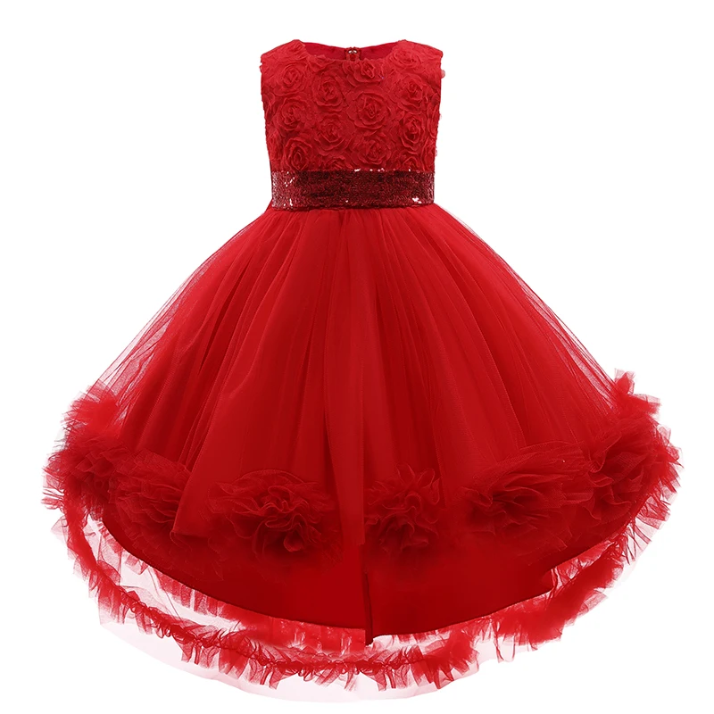 Детское вечернее платье для принцессы с узором в виде цветочков девочек на день