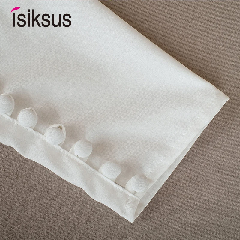 Isiksus, квадратный воротник, Белая Туника, женская блузка, рубашка, элегантная, рукав-фонарик, топы, для девушек, для офиса, блузки, повседневная, тонкая, на пуговицах, BS045