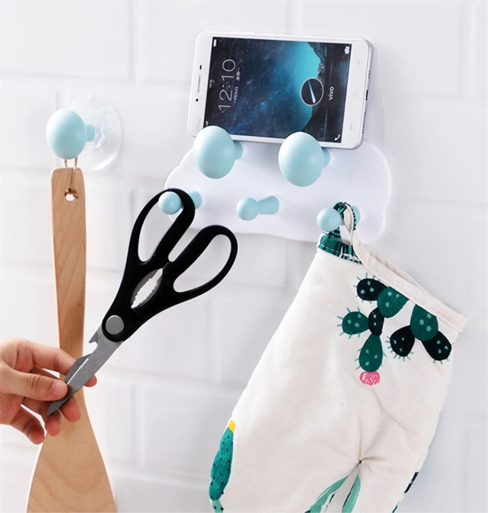 

Cloud Shape Self-adhesive Hook for Kitchen Bathroom Wall Hanging Clothes Gadget Hook Storage Hook Holder