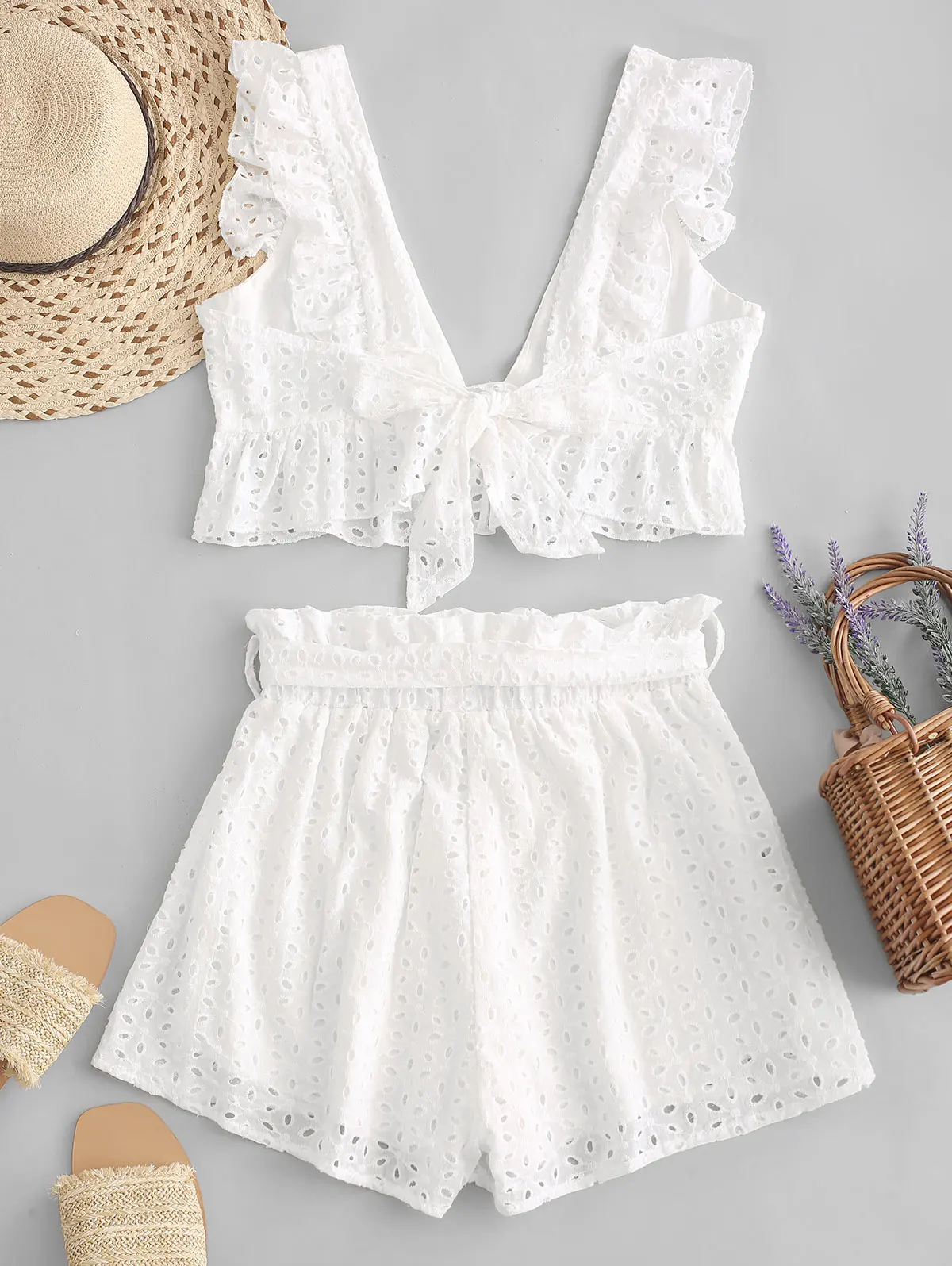 ZAFUL с люверсами глубоким поясом широкими штанинами шорты набор без рукавов