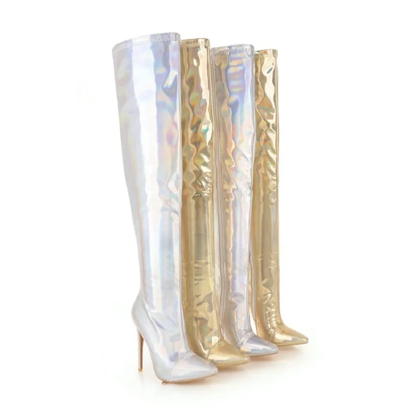 Женские ботфорты с острым носком на тонком высоком каблуке размеры 3 16|Ботфорты| |