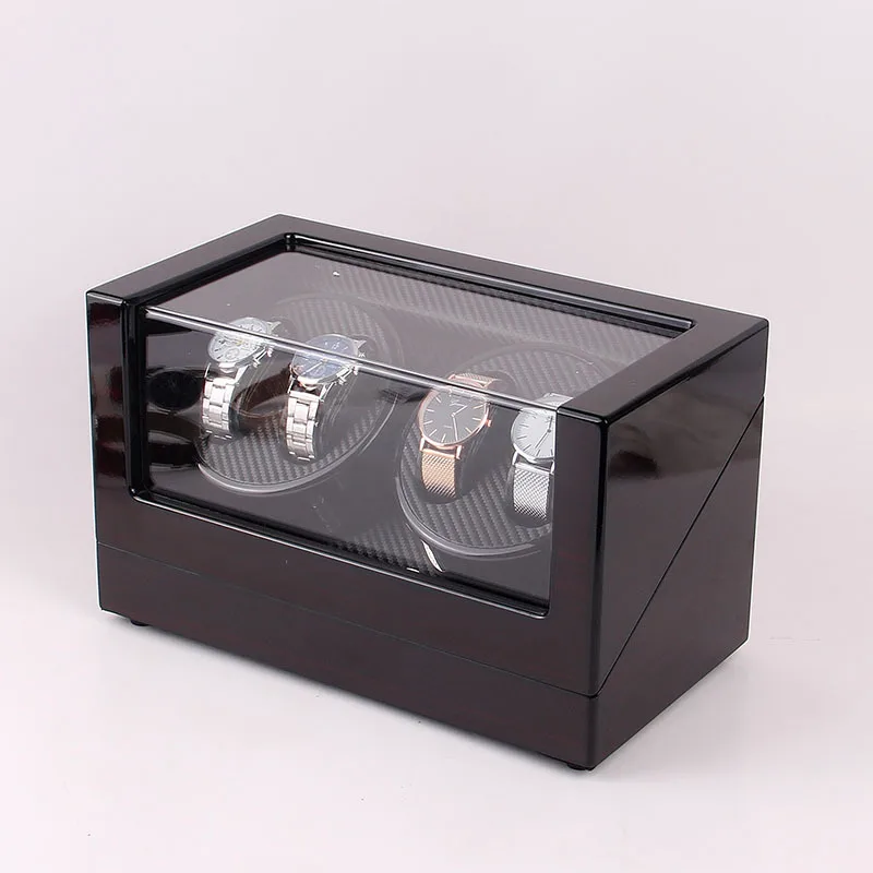 

Carbon Fiber Watch Winders For Automatic Watches Mechanical Watch Luxury Wooden Watch Winder Box 4 Seat Rotating Motor Winding