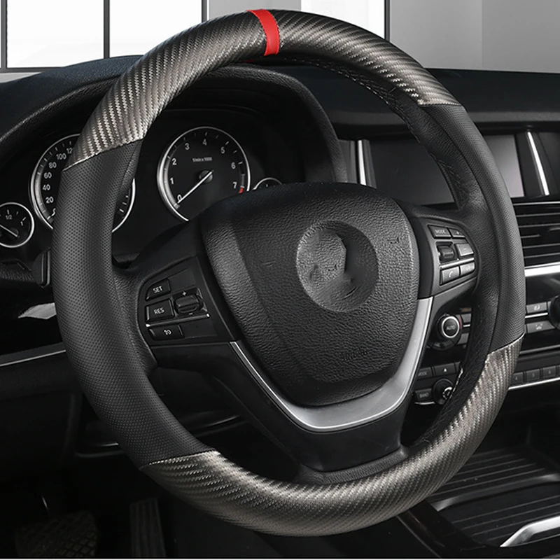Чехол рулевого колеса автомобиля углеродное волокно цвет блок ручка Крышка