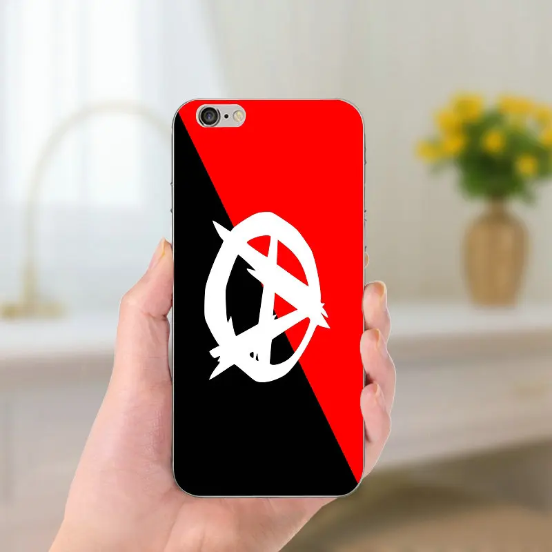 Для iPhone 8 7 6 6S Plus X 5 5S SE 5C 4 Shell антидетонационный Coque классный анархический логотип силиконовый Мягкий ТПУ силиконовый чехол для телефона