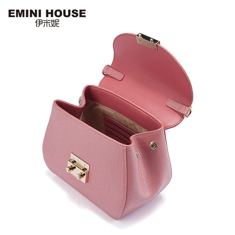 EMINI HOUSE масло воск спилок кожа сумка на плечо замок сумки через для женщин