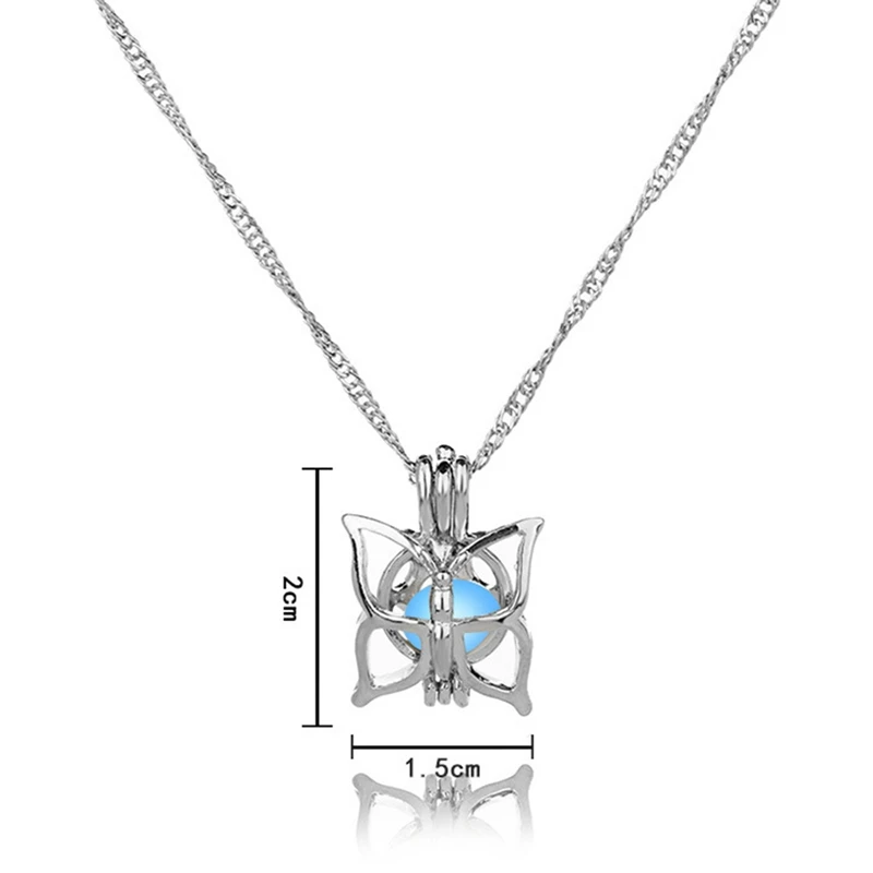 

Cute Luminous Necklace Can Be Opened Pendant Jewelry Necklace Diy Lucky Cage Necklace Accessory Necklace Three Colors For Women