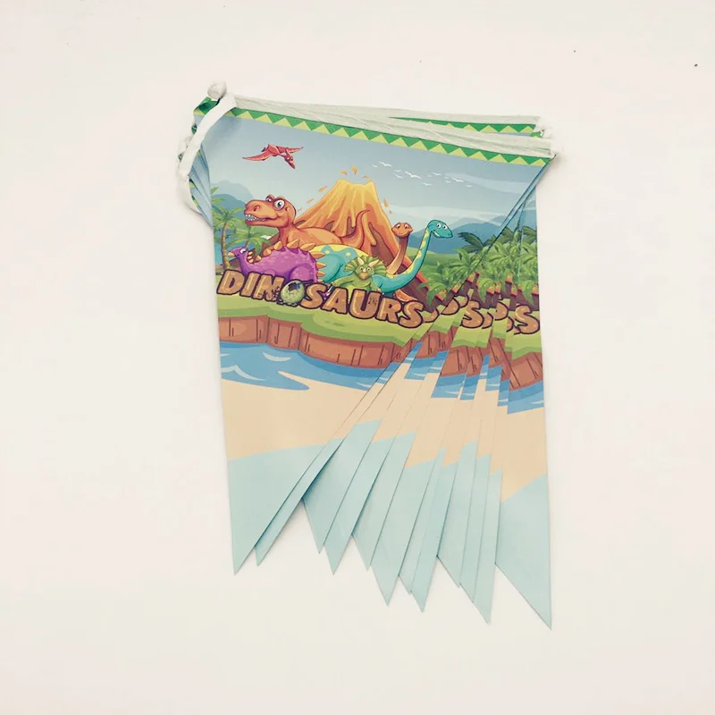 

Мультяшный красочный динозавр тематическая вечевечерние баннер флаг для детей украшение для вечеривечерние