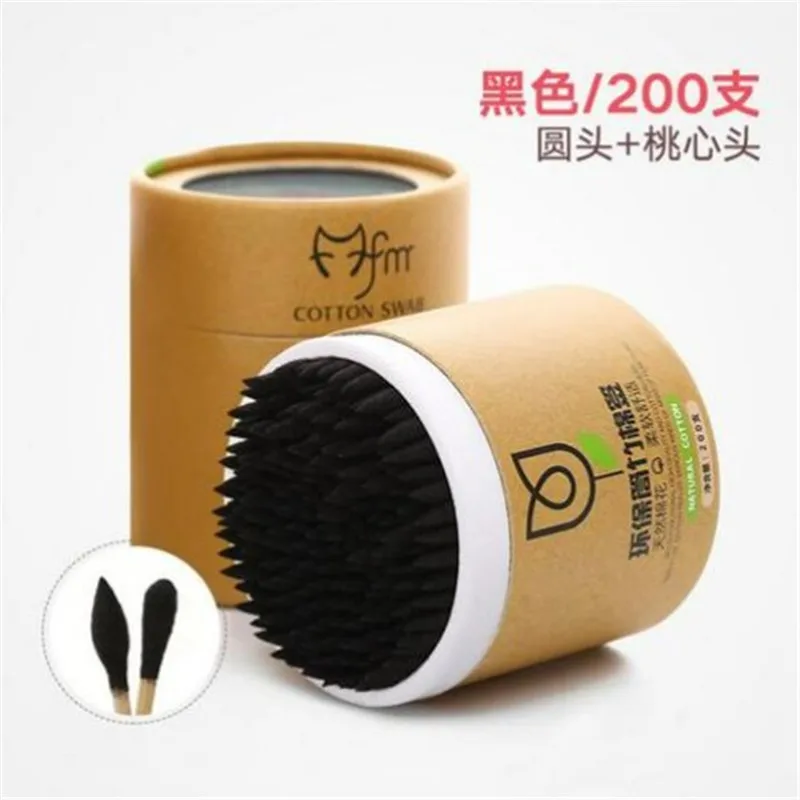 200 шт./кор. для макияжа из бамбука ватным тампоном стерильные палка с двухголовой
