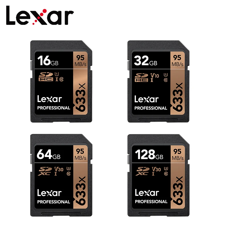 Lexar 95 МБ/с./с 128 ГБ sd-карта для камеры оригинальная флеш-карта класс 10 32 16 tarjeta SD 64
