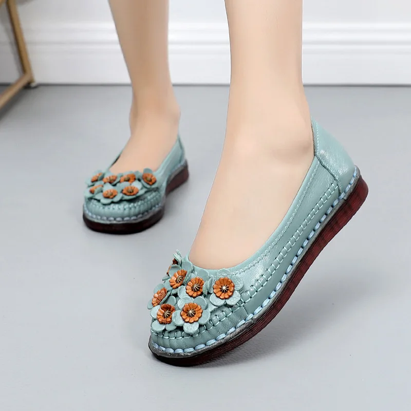 TEXIWAS/женские балетки из натуральной кожи повседневные лоферы женские винтажные