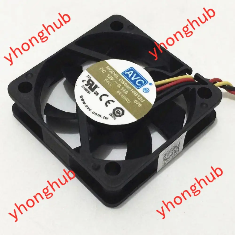 AVC DS04010B12U 070 DC 12V 0.14A 3-проводной 40x40x10 мм вентилятор охлаждения сервера