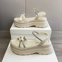 2021 summer comfortable casual fashion temperament roman shoes sandals rhinestone decoration