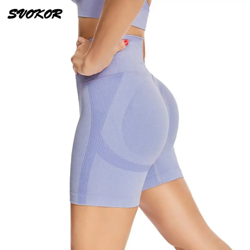 

SVOKOR Hollow Seamless 2Pcs Sport for Women Suit Workout Yoga Set Summer Shorts Gym Clothing Stretch Fitness Sport Bra