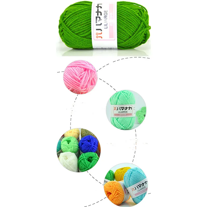 Jiwuo 4 нити молочного хлопка ручной работы Вязание крючком для детей ручная вязка