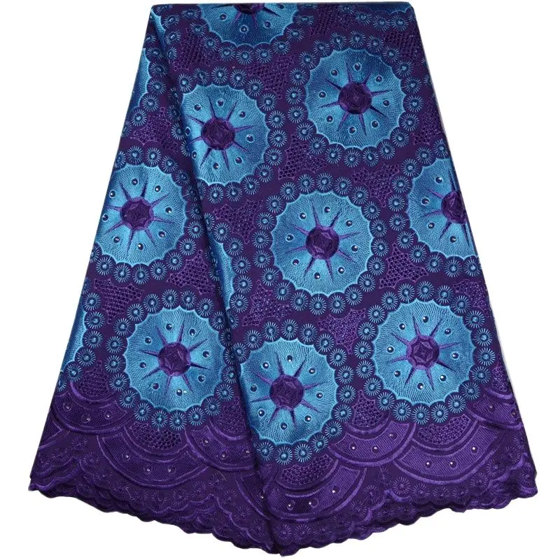 

French New 100% Cotton Lace 2022 African Hight Quality Noble And Eleant Silk Fabric With Beads Swiss For Bride Wedding Dress