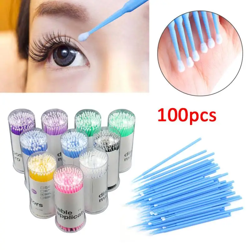 100 шт./кор. одноразовая щетка для ресниц тампон Microbrushes наращивания Инструменты