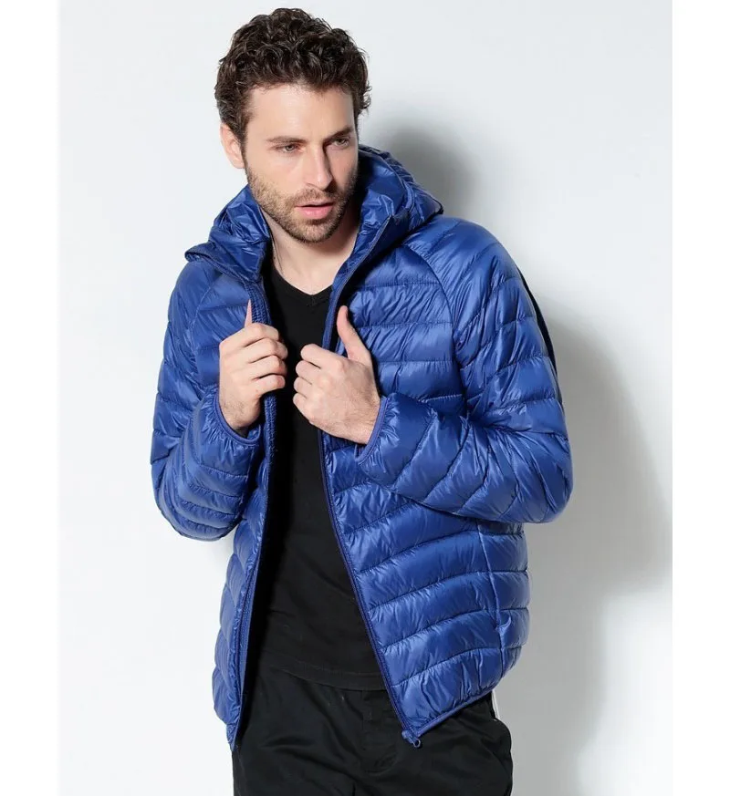 Men's Padded Jacket Thicken Winter Warm Quilting Hooded Light Weight Coat AW21 New High Quality Casual Jacket Male Clothes