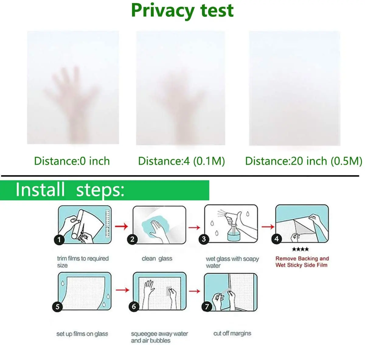 Матовая пленка на стекло для конфиденциальности непрозрачное виниловая матовая