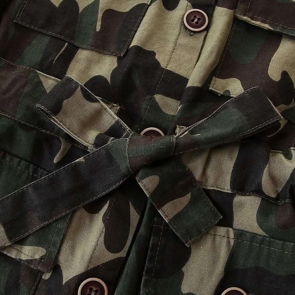 Плащ для девочек модная ветрозащитная куртка с камуфляжным принтом детский