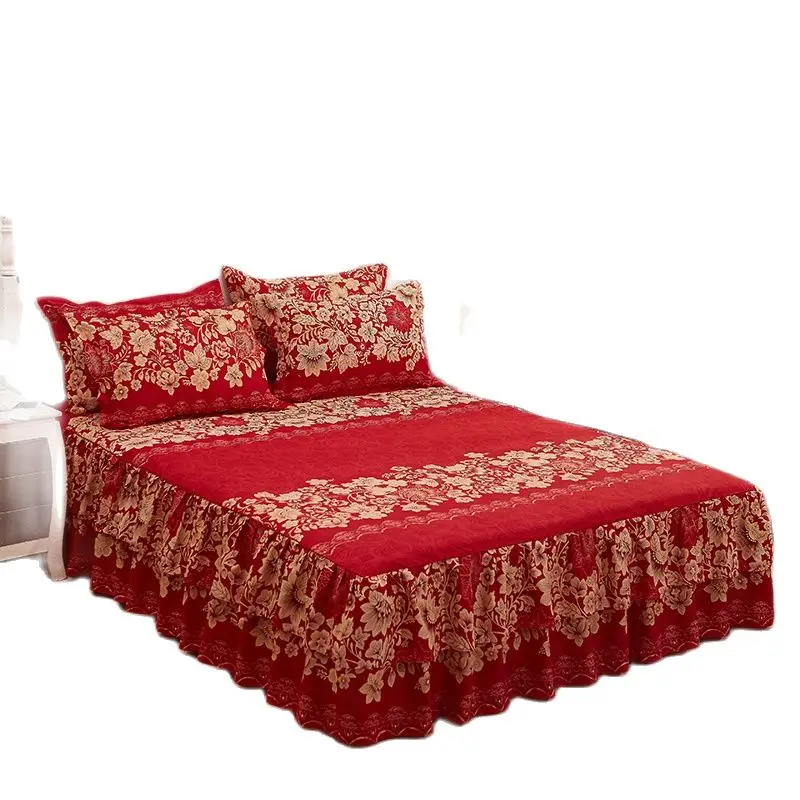1 шт. постельное белье юбка плюшевая толстая теплая кружевная простыни матрас