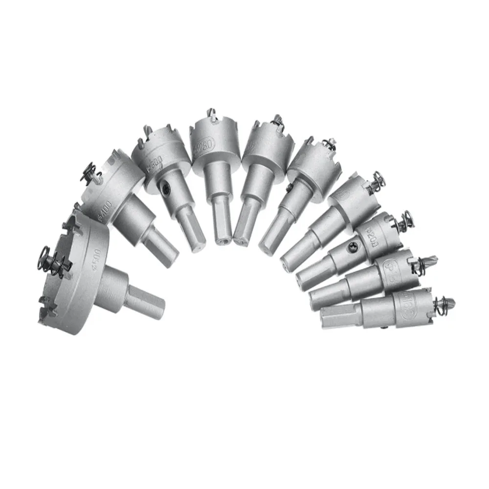 

10Pcs 16-53mm K10 Carbide Tip HSS Drills Bit Hole Saw Cutter For Stainless Steel Metal Drilling Alloy TCT Hole Saw Set