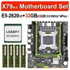 Комплект из материнской платы X79 M-S, процессор Xeon E5 2620 V2 4x8 ГБ 32 ГБ DDR3, ОЗУ с ECC, 1333 МГц, 10600 память SATA, USB 3,0 Мбитс