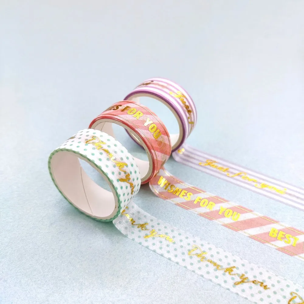 

15mmx3meter Greeting Washi Tape Set Thank You Just For You Best Wishes Masking Tape for gift wrapping DIY Adhesive Deco Tape