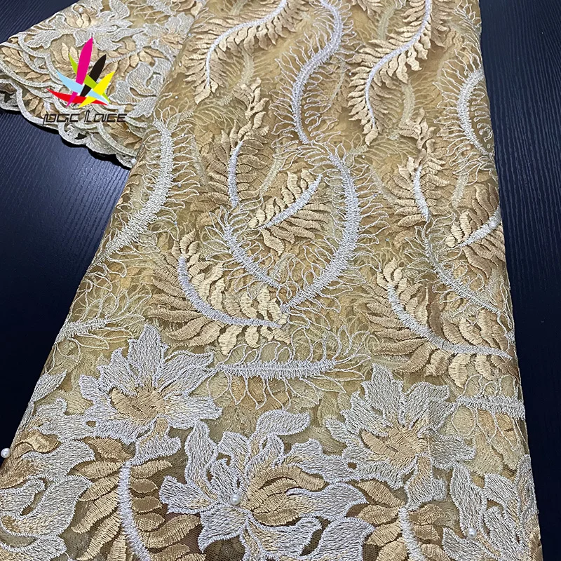 Дешевые бусины чистая кружевная ткань нигерийский французский новый дизайн Aso Ebi