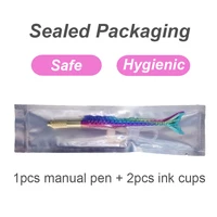 5sets permanent makeup manual pen with 2 ink cups best microblading tool supplies manual tattoo pen tattoo accessories ink cups