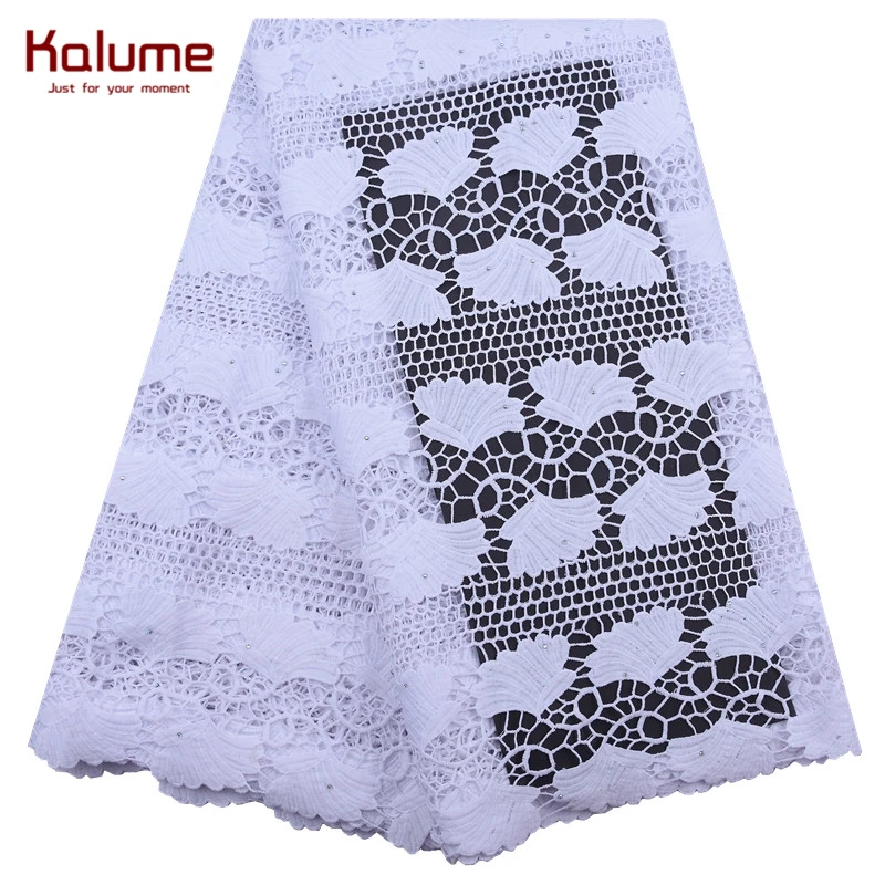 Kalume Новое поступление африканский гипюр кружевная ткань листья гинкго