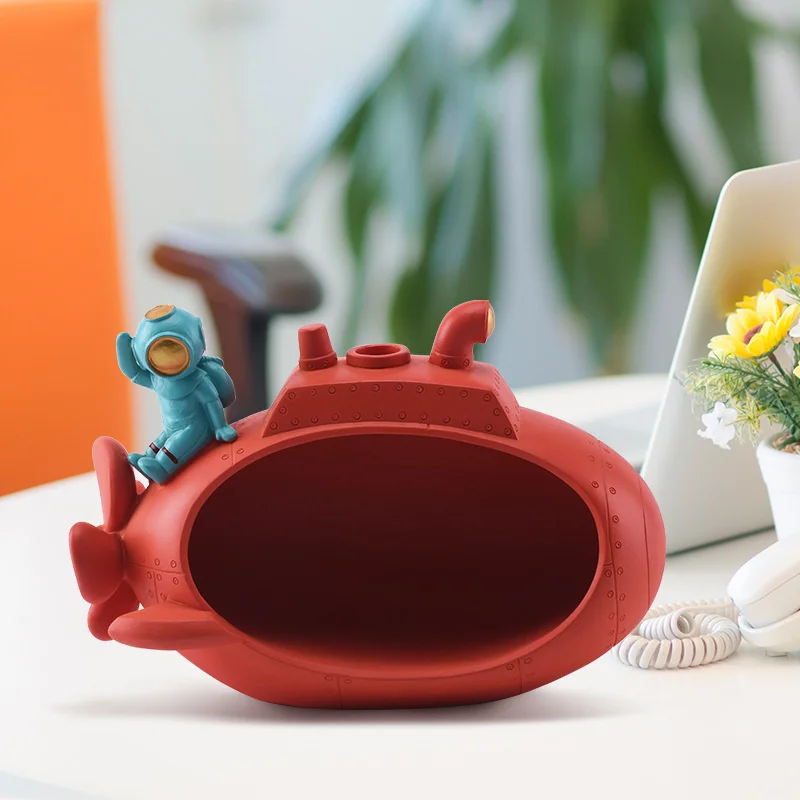

Astronaut Submarine Storage Ornaments Resin Crafts Creative Living Room Desktop Decoration Tea Table Key Dry Fruit Plate