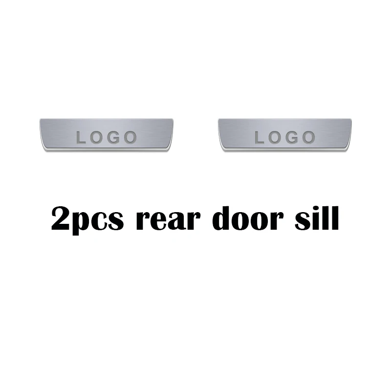 rear 2pcs Светодиодный порог для Toyota Land Cruiser 200, Накладка на порог педали, автомобильный светильник, аксессуары - Название цвета: rear 2pcs