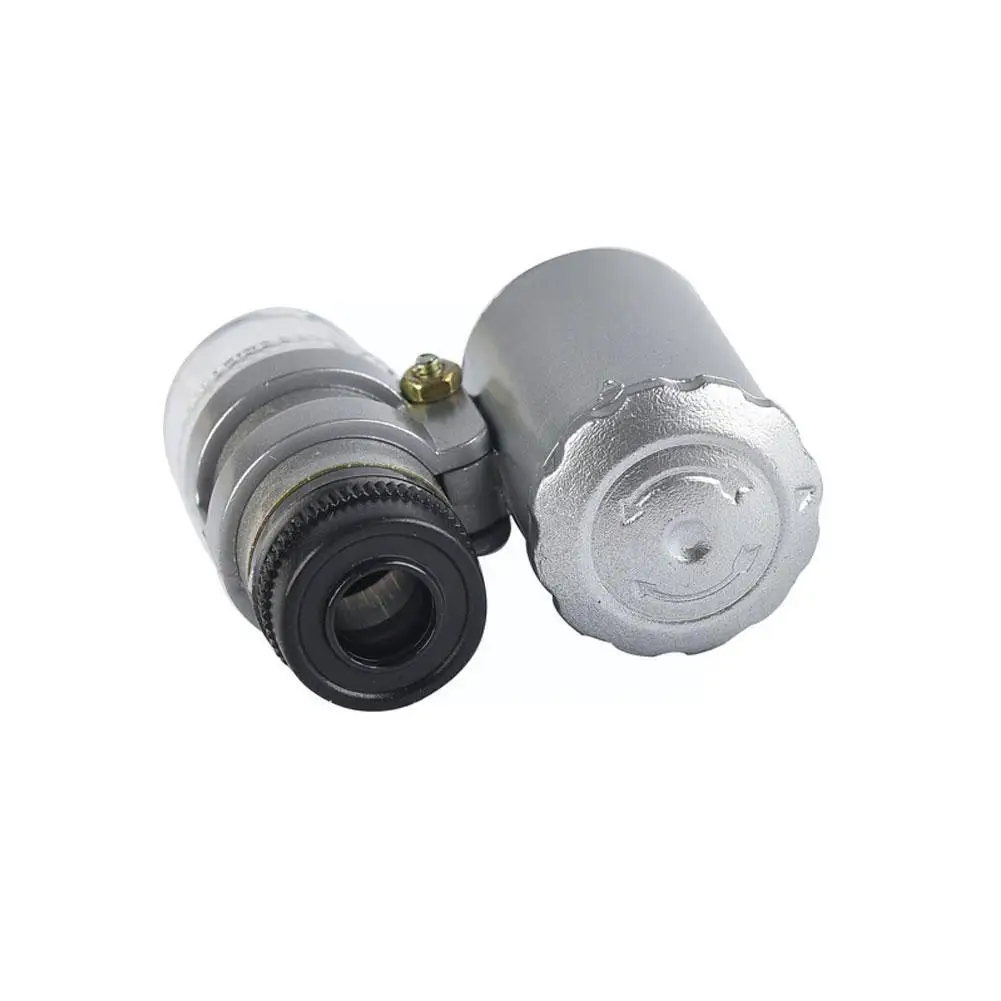 Мини 60x ручной микроскоп Лупа ювелира светодиодная поддельная стеклянная лампа с