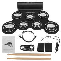 electronic digital drum usb midi 7 pads roll up set silicone electric drum pad built in speakers with drumsticks sustain pedal