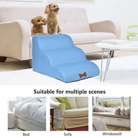 3 layers step pet training stairs pet stairs step dog steps washable grid cloth suitable indoor and outdoor sofa bed ladder