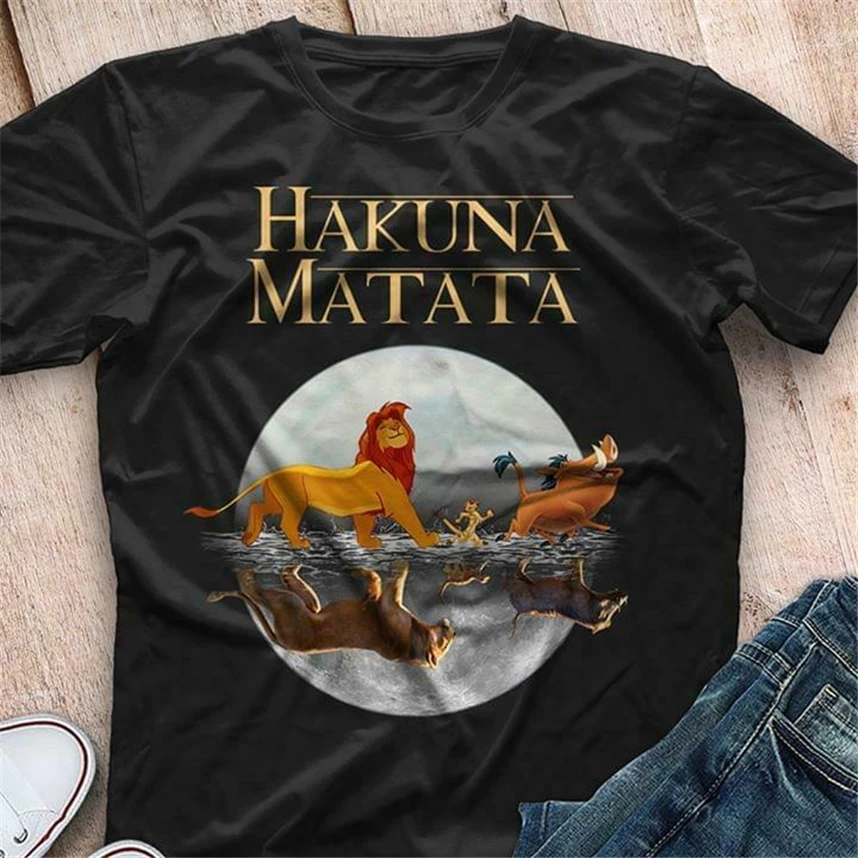 Hakuna Matata The Lion King футболка Черная Хлопковая мужская S 6Xl лучшие рождественские