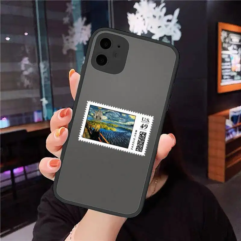 

Art david fashion FUNNY Van Gogh Phone Case Matte Transparent for iPhone 11 12 7 8 s mini pro X XS XR MAX Plus coque