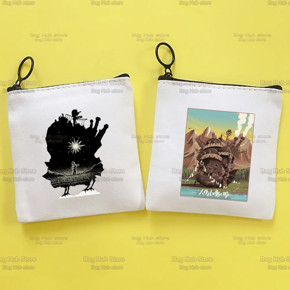 

Howl'S Moving Castle Ghibli Miyazaki Anime Women Canvas Zipper Coin Bags Holder Girl Children's Wallet Key Purse Pouch