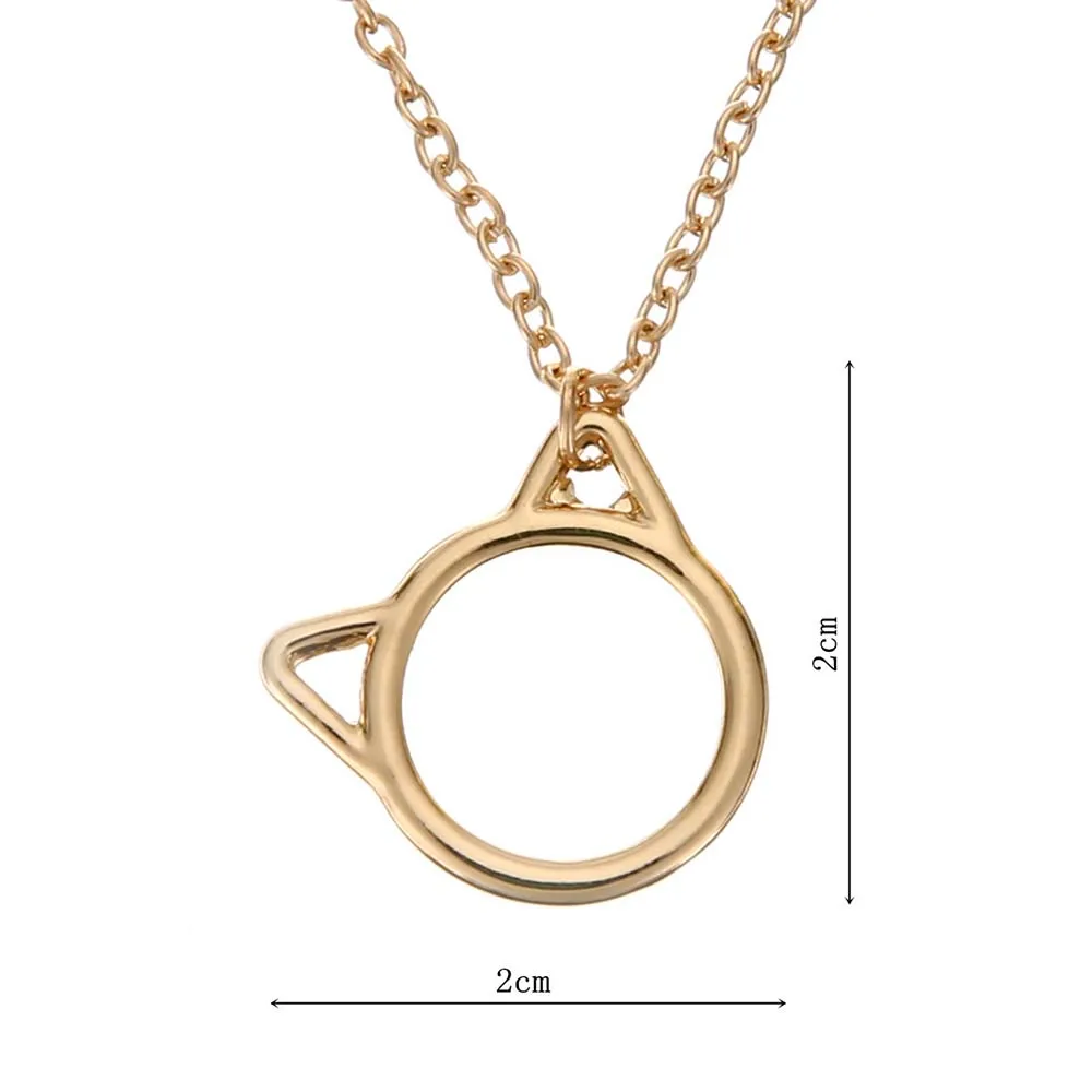 Модные Простые подвески в виде кошачьих ушей металлическая длинная цепочка